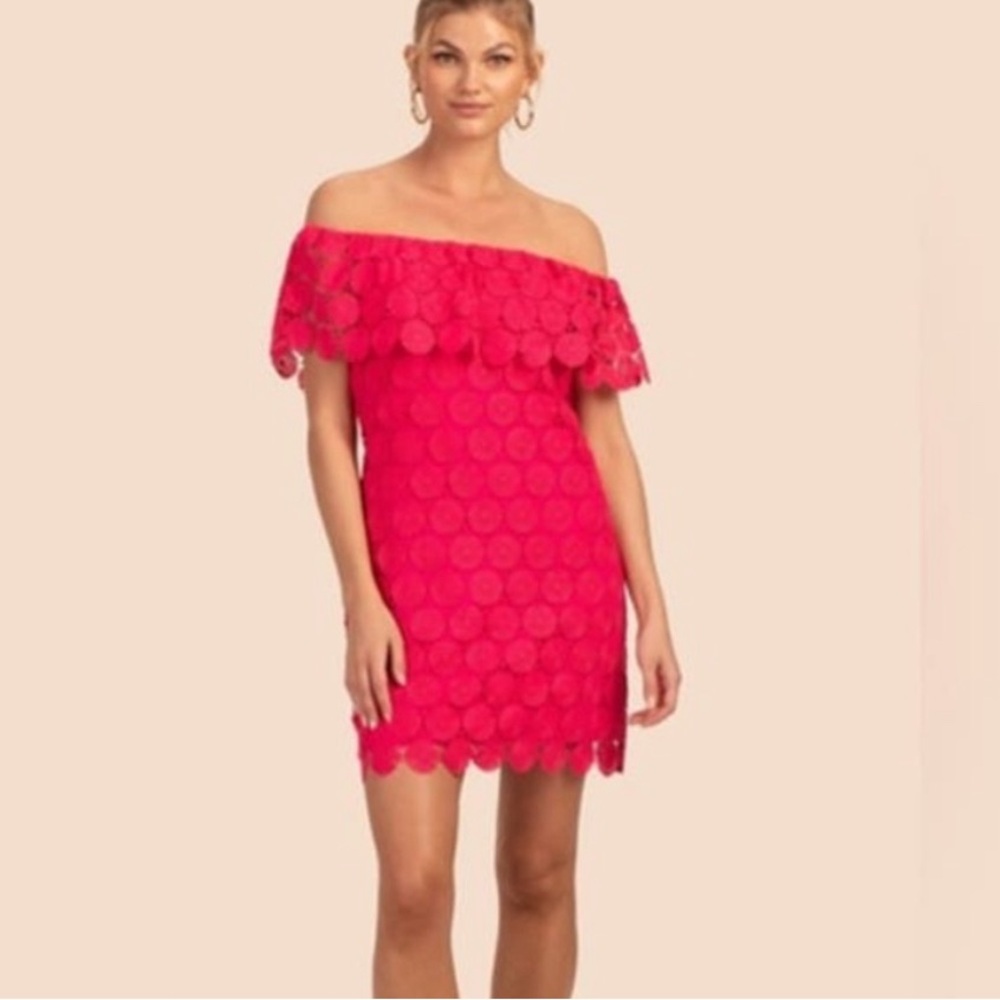 Trina Turk Red Off-Shoulder Mini Dress